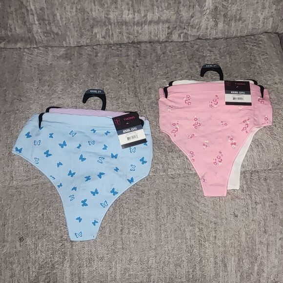 No Boundaries Seamless Pointelle Thong Panties,  2 2-Pack Size XXXL(21) - Picture 9 of 10